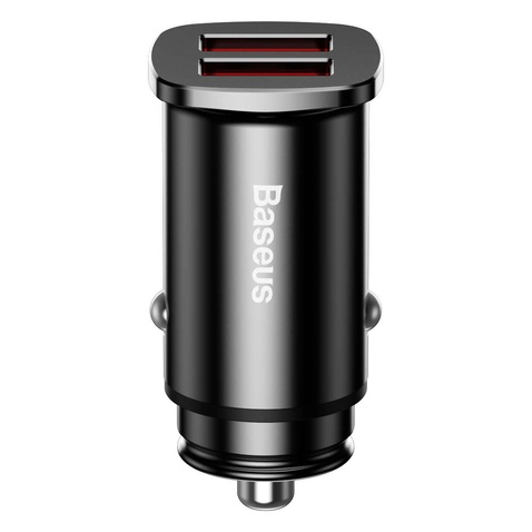 Автомобільний зарядний пристрій  Baseus Square metal A+A 30W USB-A Black
