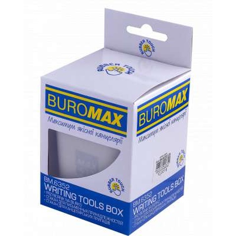 Підставка для ручок Buromax Rubber Touch Квадратна Сіра (BM.6352-09)