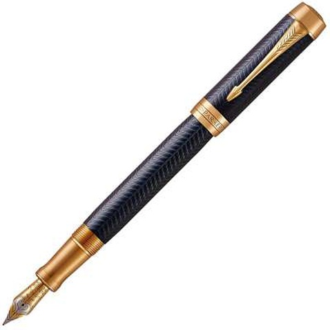 Ручка пір'яна Parker DUOFOLD Prestige Blue Chevron GT  FP18-C F (96 001)