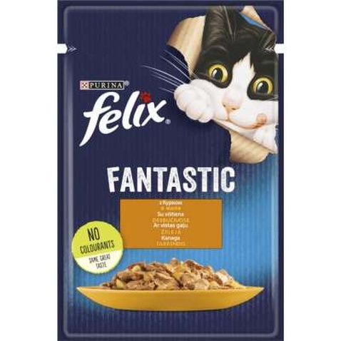 Вологий корм для кішок Purina Felix Fantastic з куркою в желе 85 г (7613039788097)