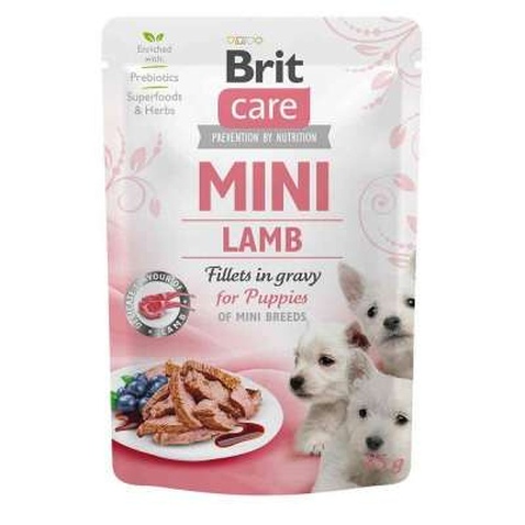 Вологий корм для собак Brit Care Mini pouch 85 г для цуценят (філе ягняти в соусі) (8595602534418)