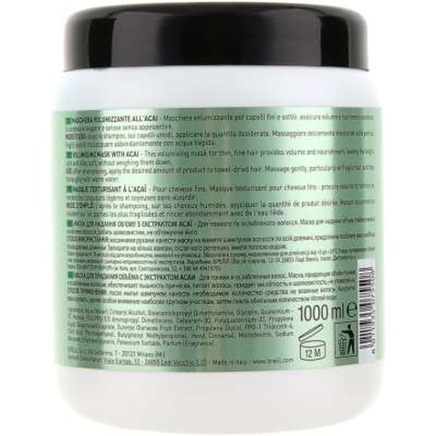 Маска для волосся Brelil Numero для додання об'єму з екстрактом асаї 1 л (8011935075508)