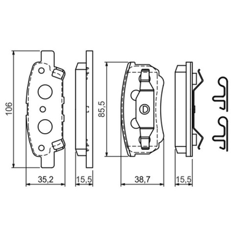 Гальмівні колодки Bosch 0 986 424 814