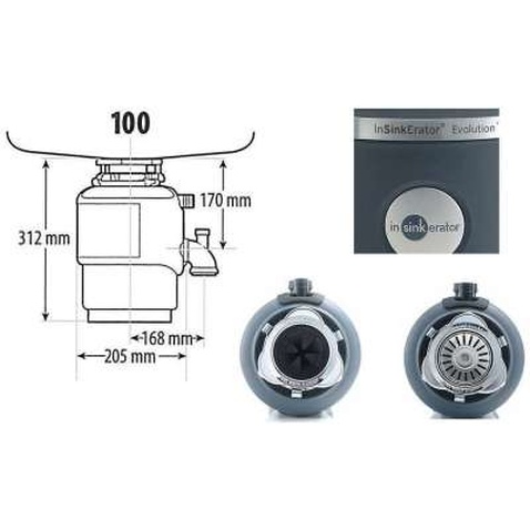 Подрібнювач харчових відходів In-Sink-Erator Model Evolution 100