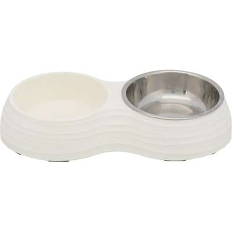 Посуд для собак Trixie Миска подвійна 2х200 мл/11 см(біла) (4011905251837)