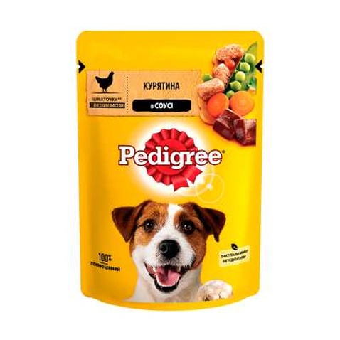 Вологий корм для собак Pedigree Курка та овочі в соусі 100 г (5900951017322)