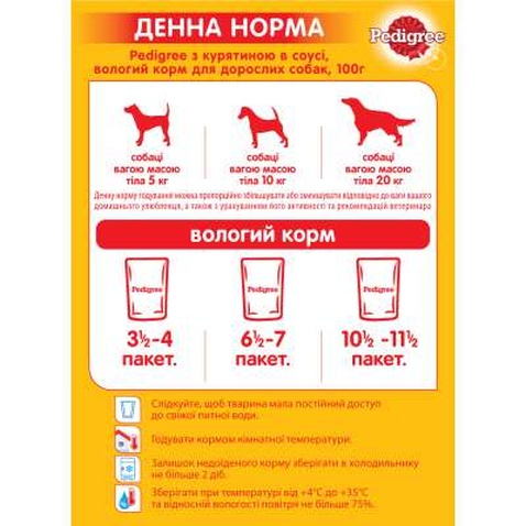 Вологий корм для собак Pedigree Курка та овочі в соусі 100 г (5900951017322)