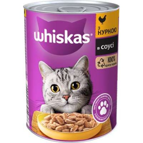 Консерви для котів Whiskas з куркою в соусі 400 г (5900951305436)