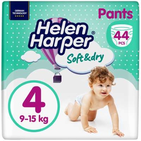Підгузок Helen Harper Soft&Dry Maxi Розмір 4 (9-15 кг) 44 шт (5411416031703) (271440)