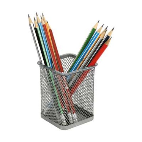 Підставка для ручок Axent square 80х80х100мм, wire mesh, silver (2111-03-A)
