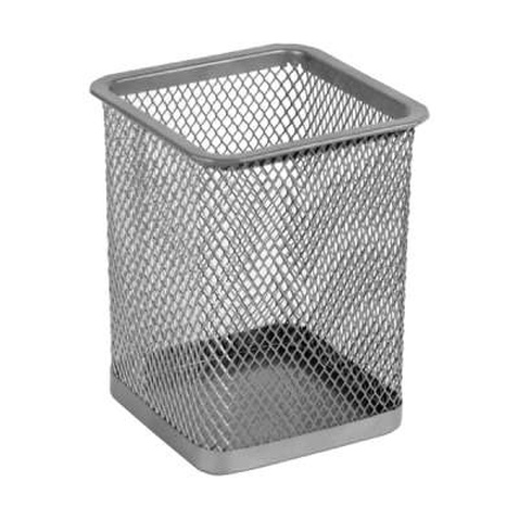 Підставка для ручок Axent square 80х80х100мм, wire mesh, silver (2111-03-A)