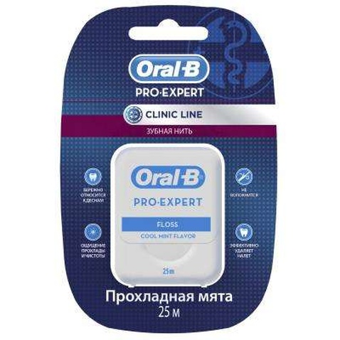 Зубна нитка Oral-B Pro-Expert Clinic Line Прохладная мята 25 м (5410076635078)