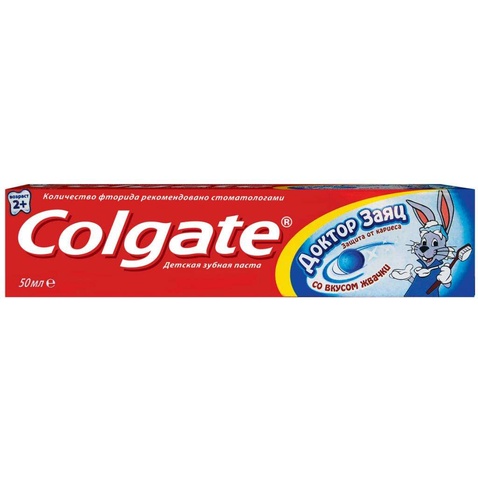 Дитяча зубна паста Colgate детская Доктор Заяц со вкусом Жевательной резинки 50 мл (4606144005381)