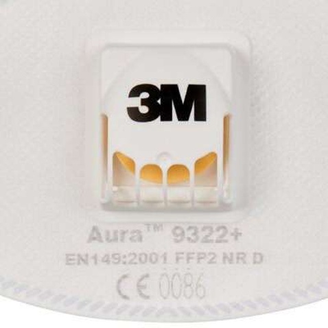 Захисна маска для обличчя 3M Aura 9322+ захист рівня FFP2 з клапаном 1 шт. (4054596041226)