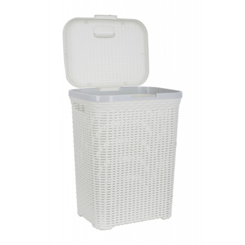 Кошик для білизни Violet House 0726 Ротанг White 55 л (0726 Ротанг W 55 л)