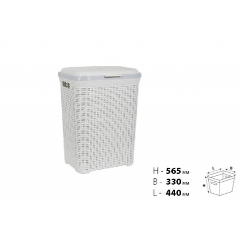 Кошик для білизни Violet House 0726 Ротанг White 55 л (0726 Ротанг W 55 л)