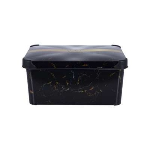 Контейнер для зберігання Violet House 0647 Decor Marble Black 10 л (0647 DECOR Marble BLACK з/кр. 10)