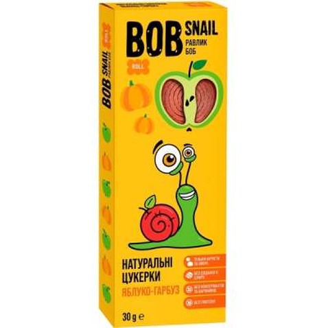 Цукерка Bob Snail Равлик Боб Яблучно-Гарбуз 30 г (4820162520255)