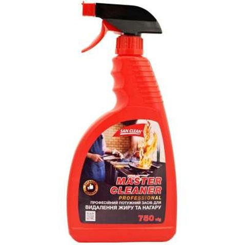 Спрей для чищення кухні San Clean Master Cleaner Professional для видалення жиру та нагару 750 г (4820003543856)