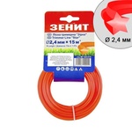 Жилка косильна Зенит плетена "Зірка" 2,4 мм х 15 м (3В-24-15-ОР) (40124015)
