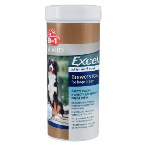 Вітаміни для собак 8in1 Excel Brewers Yeast Large Breed таблетки 80 шт (4048422109525)