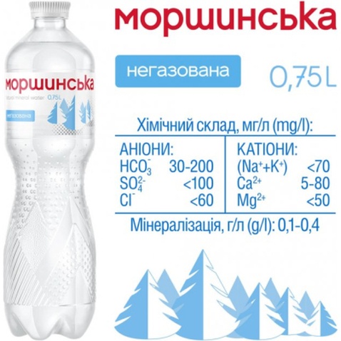 Мінеральна вода Моршинська 0.75 н/газ пет (4820017000543)