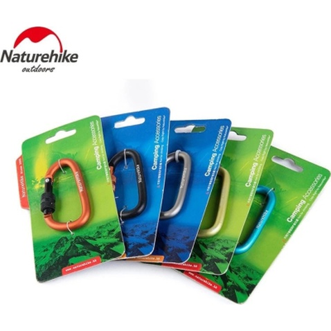 Карабін туристичний Naturehike D-type NH15A005-H 6 см Blue (6927595717431)