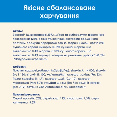 Сухий корм для кішок Purina Cat Chow Feline 3 в 1 з індичкою 1.5 кг (7613034155139)