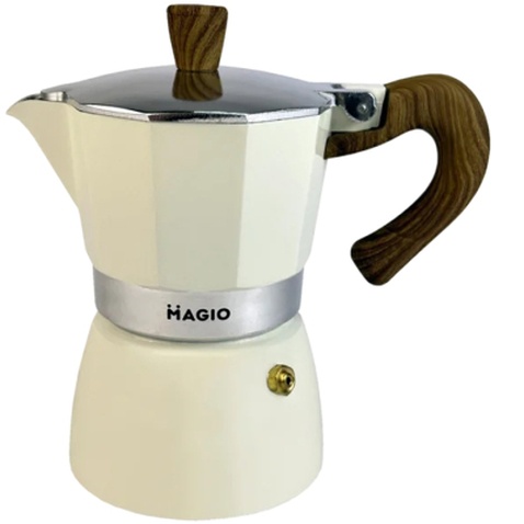 Гейзерна кавоварка Magio Бежева 3 порції 150 мл (MG-1007)