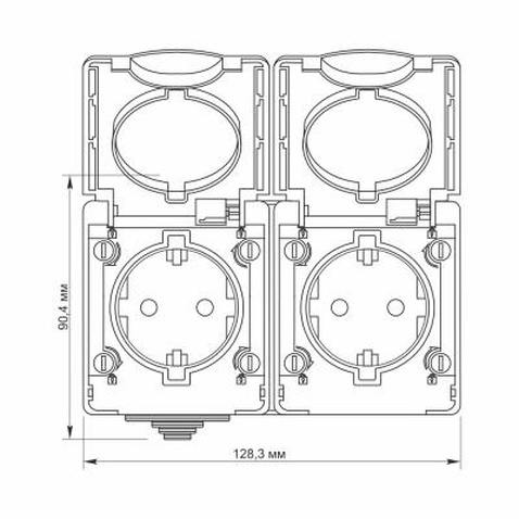 Розетка Videx BINERA IP65 зовнішня 2ая із заземленням сіра (VF-BNW22G-G)
