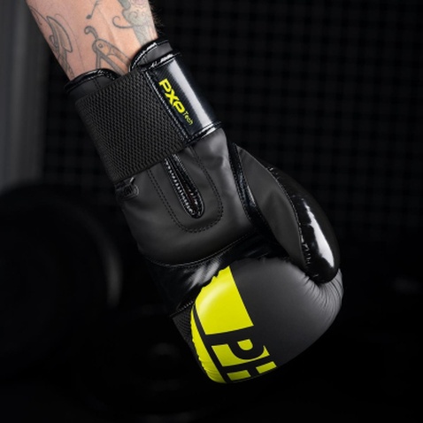 Боксерські рукавички Phantom APEX Elastic Neon Black/Yellow 12oz (PHBG2300-12)