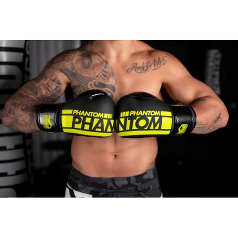 Боксерські рукавички Phantom APEX Elastic Neon Black/Yellow 12oz (PHBG2300-12)