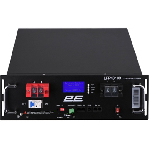 Батарея LiFePo4 2E LiFePO4 48V-100Ah, 19" LCD 16S (2E-LFP48100-LCD)