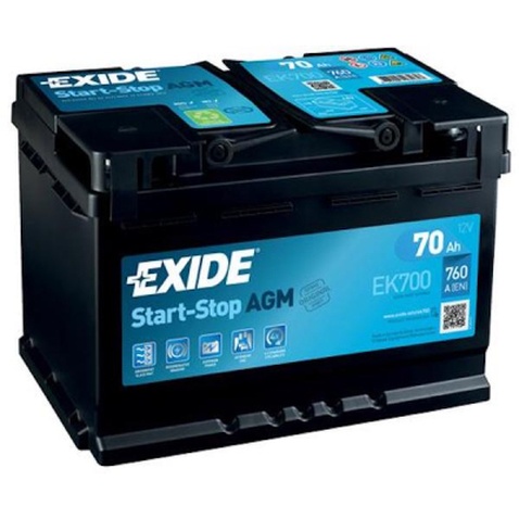 Акумулятор автомобільний EXIDE START-STOP AGM 70A (EK700)