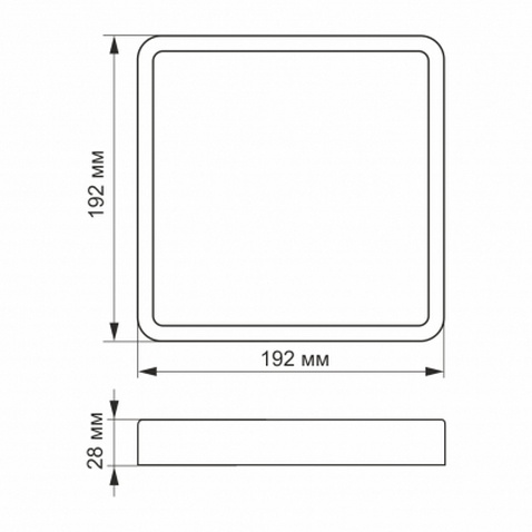 Світильник Videx LED накладний квадрат 18W 5000K (VL-DLSS-185)