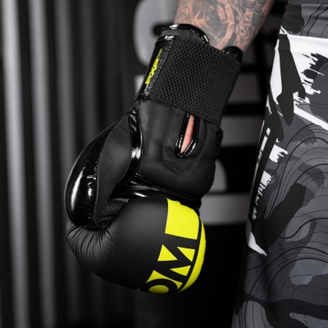 Боксерські рукавички Phantom APEX Elastic Neon Black/Yellow 12oz (PHBG2300-12)