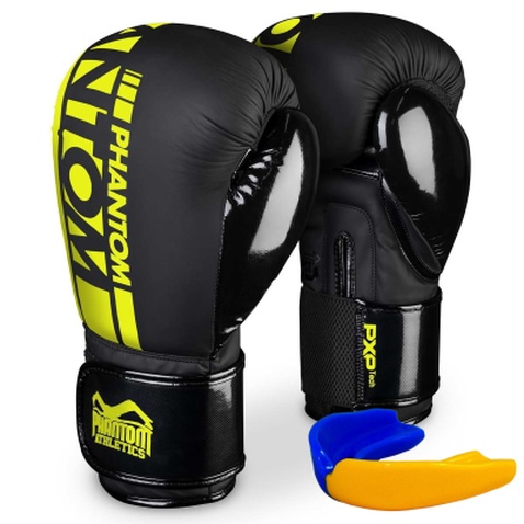 Боксерські рукавички Phantom APEX Elastic Neon Black/Yellow 12oz (PHBG2300-12)