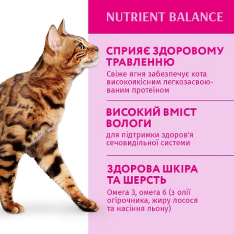 Вологий корм для кішок Optimeal зі смаком ягняти і овочів 85 г (4820083905445)