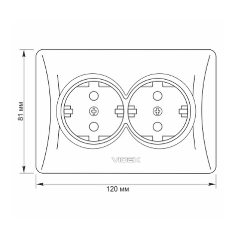 Розетка Videx BINERA 2ая із заземленням (VF-BNSK2G-W)