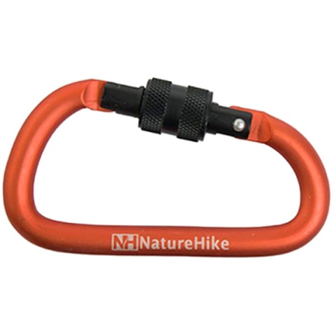 Карабін туристичний Naturehike алюмінієвий з муфтою D-type 80 мм NH15A008-D Orange (6927595701621)