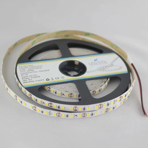 Світлодіодна стрічка LED-STIL 3000K 8,6 Вт/м 2835 120 діодів IP33 12 Вольт 700 lm (LS2835-120B3-IP33)