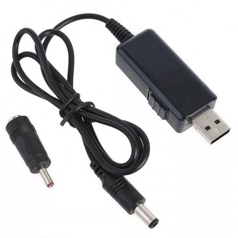 Перетворювач  USB (AM/DC) 0,8m Maxxter 5,5/3,5 мм, 12V/9V, Black