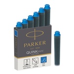 Чорнило для пір'яних ручок Parker Картриджі Quink Mini /6шт синій (11 510BLU)