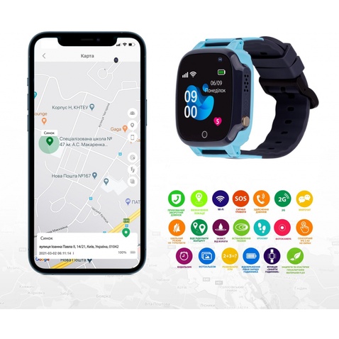 Смарт-годинник  Amigo GO008 MILKY GPS WIFI Blue (873292)