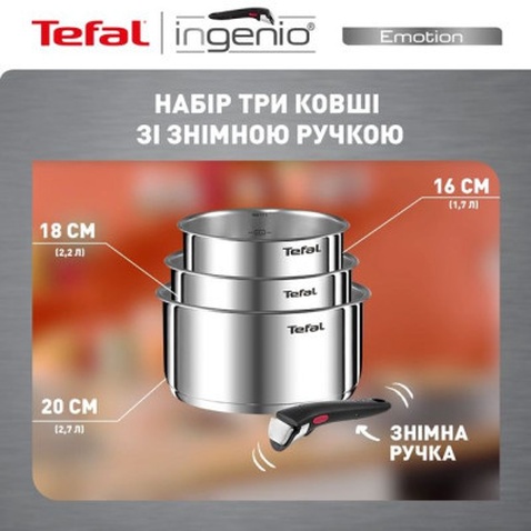 Набір посуду Tefal Ingenio Emotion Набір 4 предмети (L8964S55)