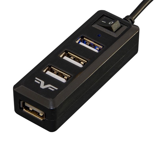 Концентратор  USB 2.0 Frime 4хUSB2.0 Black (FH-20000)