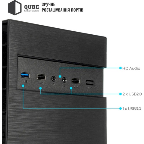 Корпус  Qube QB27M Black (QB27M_MNNU3)