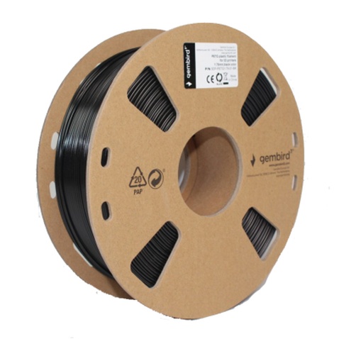 Пластик для 3D-принтера Gembird PETG, 1.75 мм, black, 1 кг (3DP-PETG1.75-01-BK)