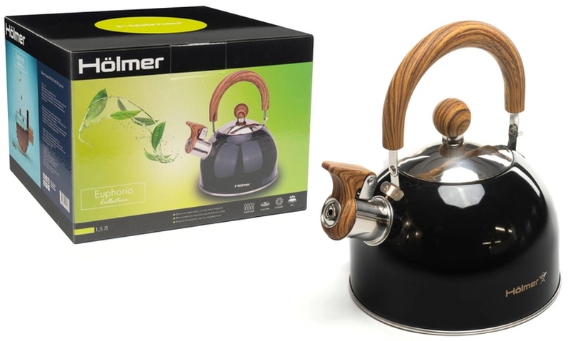 Чайник  Holmer Euphoria 1.5 л (WK-4315-WCSB) Чорний