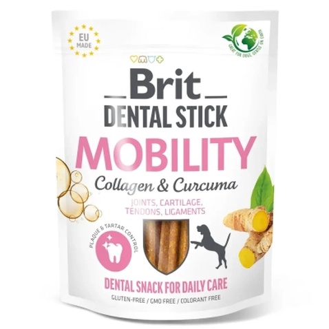 Ласощі для собак Brit Dental Stick Mobility колаген та куркума 251 г (8595602564361)